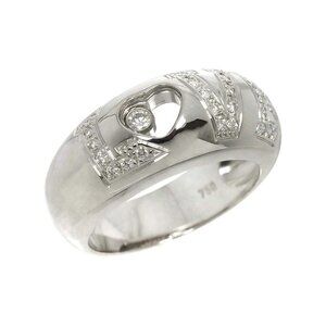 Chopard Happy LOVE Diamond Heart Ring 18K White Gold 750 Size6(US)